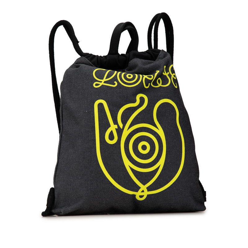 Loewe Loewe Loewe Anagram Denim Cotton Drawstring Backpack Cotton Backpack in Very Good Condition Size ONE SIZE - 2 Thumbnail