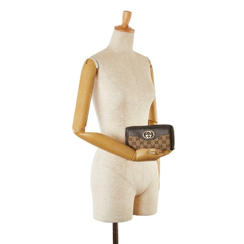 Gucci Gucci Gucci GG Canvas Interlocking G Long Wallet 308012 Beige Brown Canvas Long Wallet 308012 in Very Good Condition Size ONE SIZE - 9 Thumbnail
