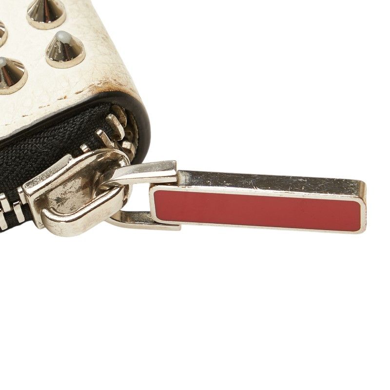 Christian Louboutin Christian Louboutin Christian Louboutin White Leather Studded Long Wallet Leather Long Wallet in Very Good Condition Size ONE SIZE - 8 Thumbnail