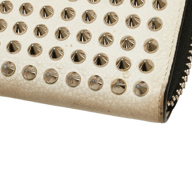 Christian Louboutin Christian Louboutin Christian Louboutin White Leather Studded Long Wallet Leather Long Wallet in Very Good Condition Size ONE SIZE - 5 Thumbnail