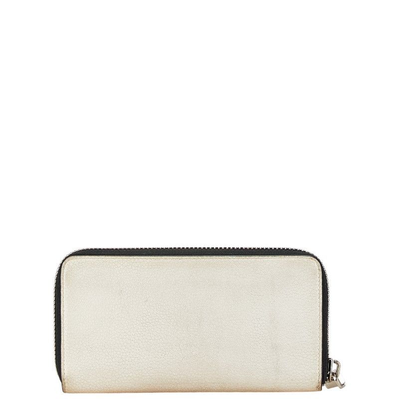 Christian Louboutin Christian Louboutin Christian Louboutin White Leather Studded Long Wallet Leather Long Wallet in Very Good Condition Size ONE SIZE - 3 Thumbnail