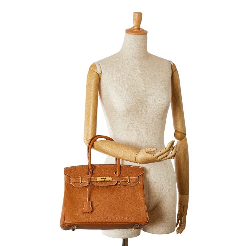 Hermes Hermes Hermes Birkin 30 Handbag Gold Brown Leather Handbag in Very Good Condition Size ONE SIZE - 9 Thumbnail
