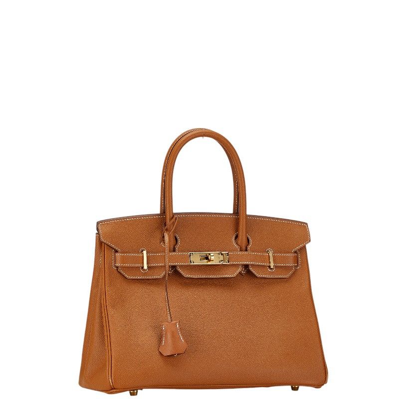 Hermes Hermes Hermes Birkin 30 Handbag Gold Brown Leather Handbag in Very Good Condition Size ONE SIZE - 2 Thumbnail