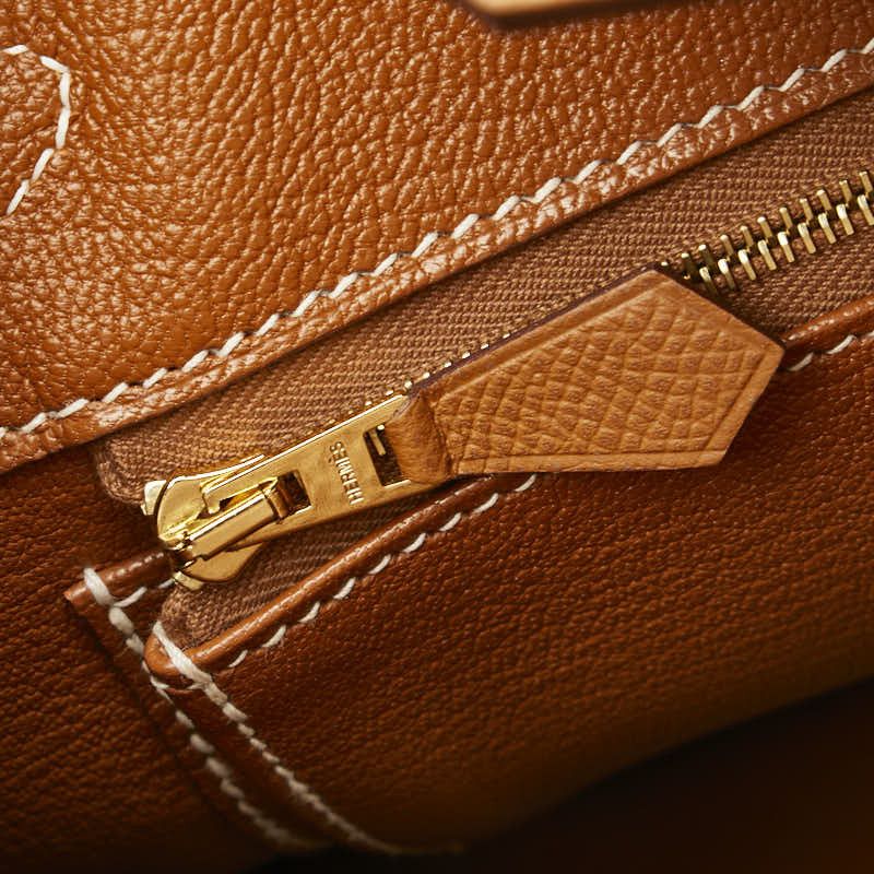 Hermes Hermes Hermes Birkin 30 Handbag Gold Brown Leather Handbag in Very Good Condition Size ONE SIZE - 6 Thumbnail