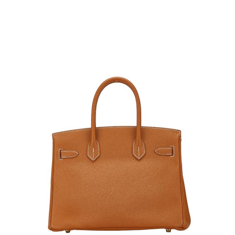 Hermes Hermes Hermes Birkin 30 Handbag Gold Brown Leather Handbag in Very Good Condition Size ONE SIZE - 3 Thumbnail