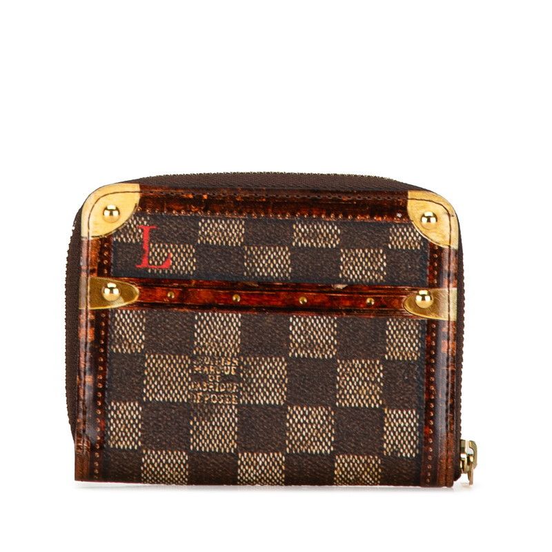 Louis Vuitton Louis Vuitton Louis Vuitton Damier Zippy Coin Purse M52745 Brown PVC Leather Canvas Coin Case M52745 in Very Good Condition Size ONE SIZE - 3 Thumbnail