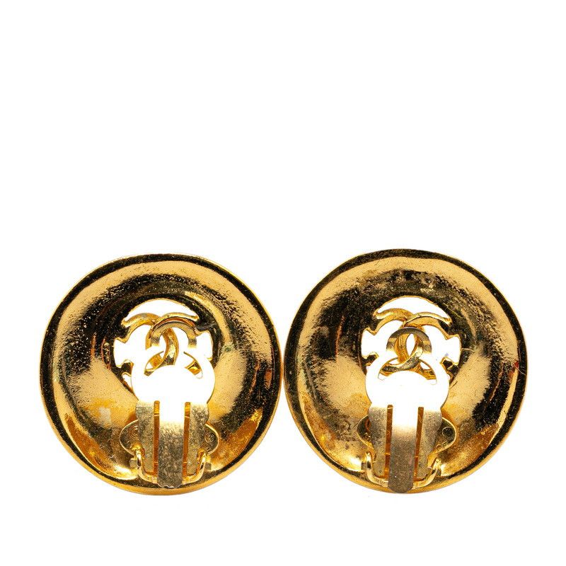 Chanel Chanel Chanel Vintage Coco Mark Earrings Gold Plated Metal Earrings in Great Condition Size ONE SIZE - 2 Thumbnail