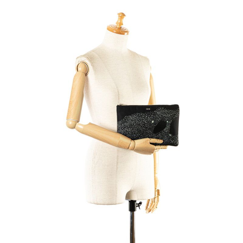 Dior Dior Dior Nylon Planet Motif Pouch Canvas Vanity Bag in Great Condition Size ONE SIZE - 10 Thumbnail