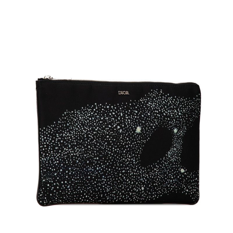 Dior Dior Dior Nylon Planet Motif Pouch Canvas Vanity Bag in Great Condition Size ONE SIZE - 2 Thumbnail