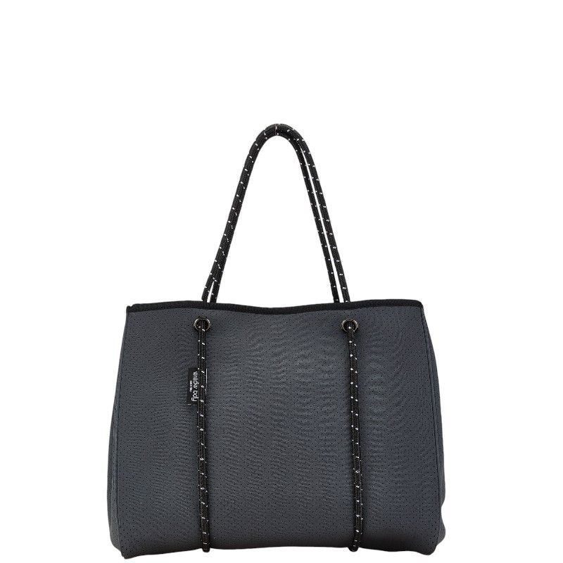 Other Other Willow Bay Neoprene Tote Bag Gray Black Plastic Tote Bag in Great Condition Size ONE SIZE - 3 Thumbnail