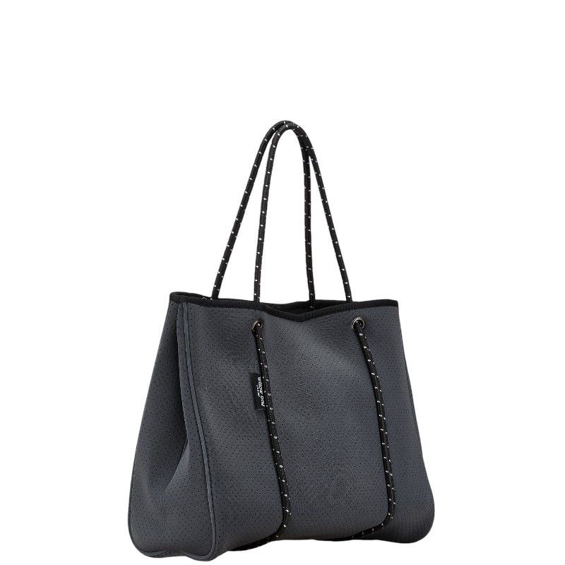 Other Other Willow Bay Neoprene Tote Bag Gray Black Plastic Tote Bag in Great Condition Size ONE SIZE - 2 Thumbnail