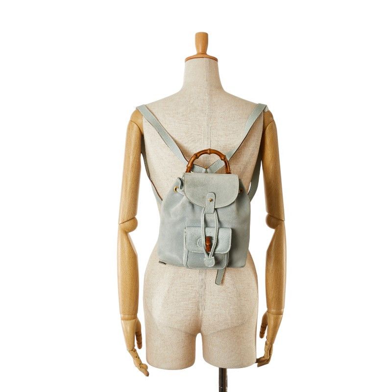 Gucci Gucci Gucci Suede Leather Bamboo Backpack 00320580030 Leather Backpack 00320580030 in Very Good Condition Size ONE SIZE - 15 Thumbnail