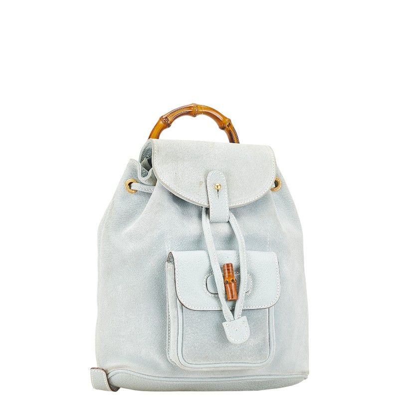 Gucci Gucci Gucci Suede Leather Bamboo Backpack 00320580030 Leather Backpack 00320580030 in Very Good Condition Size ONE SIZE - 2 Thumbnail
