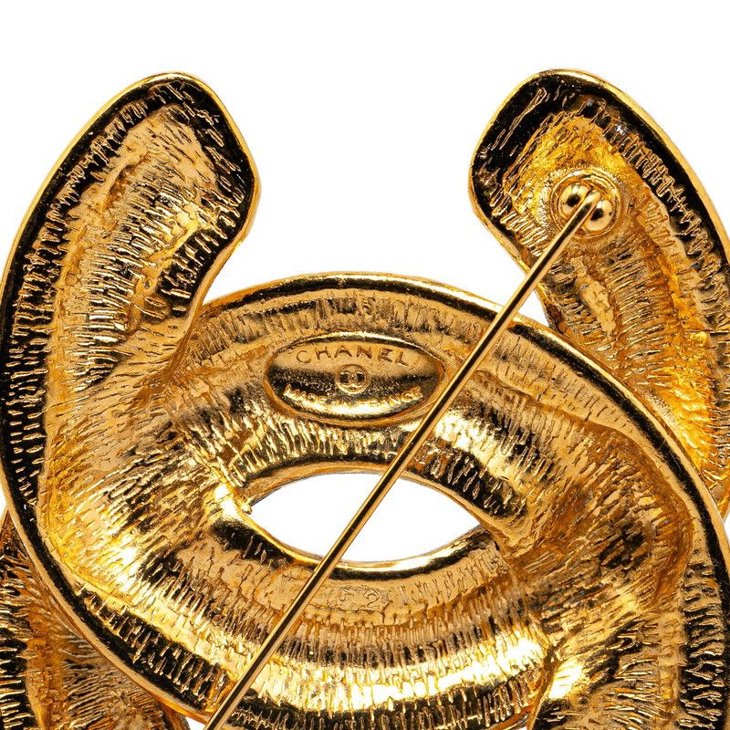 Chanel Chanel Chanel Vintage Matelasse Coco Mark Brooch Gold Plated Metal Brooch in Very Good Condition Size ONE SIZE - 3 Thumbnail