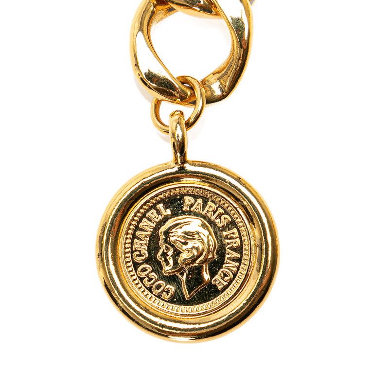 Chanel Chanel Chanel Vintage Coco Mark Medallion Chain Belt Gold Plated Metal Belt in Very Good Condition Size ONE SIZE - 2 Thumbnail