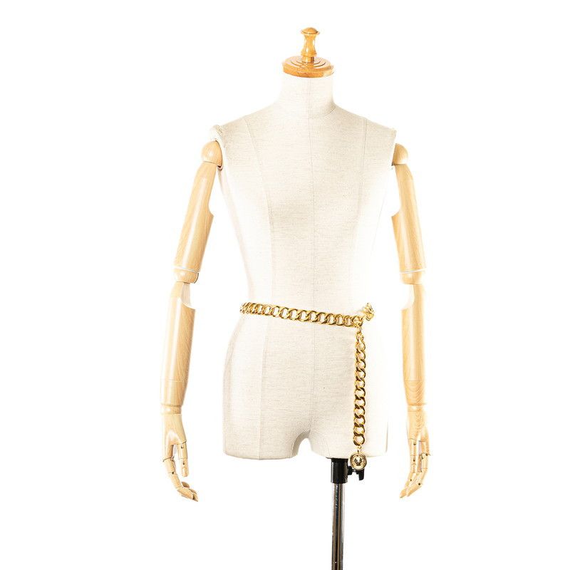 Chanel Chanel Chanel Vintage Coco Mark Medallion Chain Belt Gold Plated Metal Belt in Very Good Condition Size ONE SIZE - 5 Thumbnail