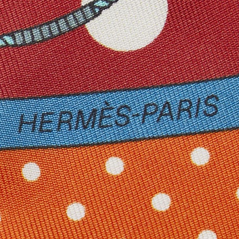 Hermes Hermes Hermes Clic Clac a Pois Silk Dot Scarf Twilly Canvas Scarf in Very Good Condition Size ONE SIZE - 4 Thumbnail
