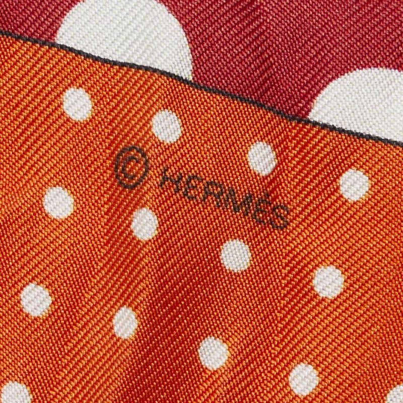 Hermes Hermes Hermes Clic Clac a Pois Silk Dot Scarf Twilly Canvas Scarf in Very Good Condition Size ONE SIZE - 3 Thumbnail