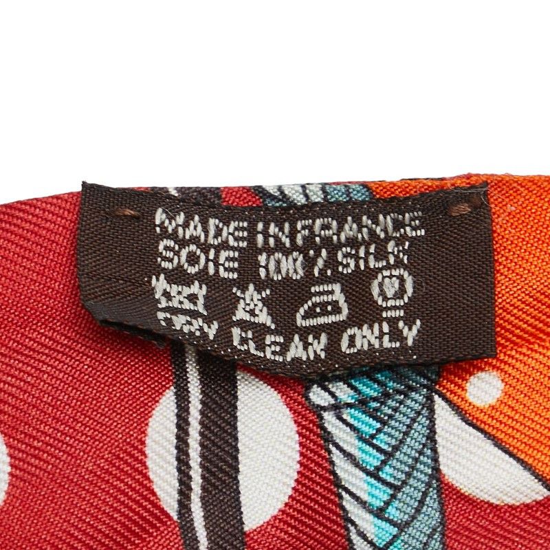 Hermes Hermes Hermes Clic Clac a Pois Silk Dot Scarf Twilly Canvas Scarf in Very Good Condition Size ONE SIZE - 5 Thumbnail