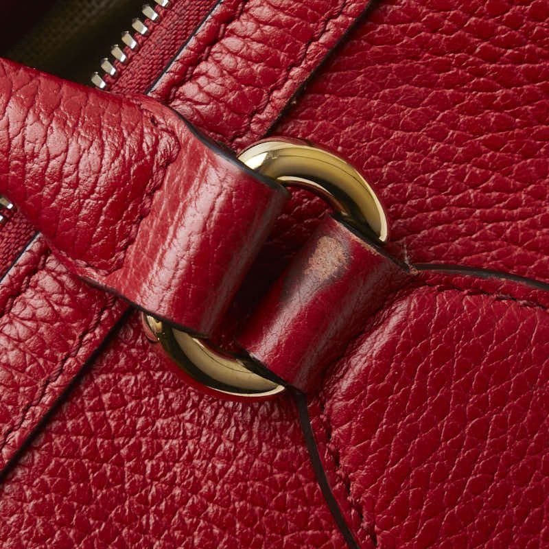 Gucci Gucci Gucci Leather Interlocking G Handbag 2WAY 449659 Red Leather Handbag 449659 in Very Good Condition Size ONE SIZE - 6 Thumbnail
