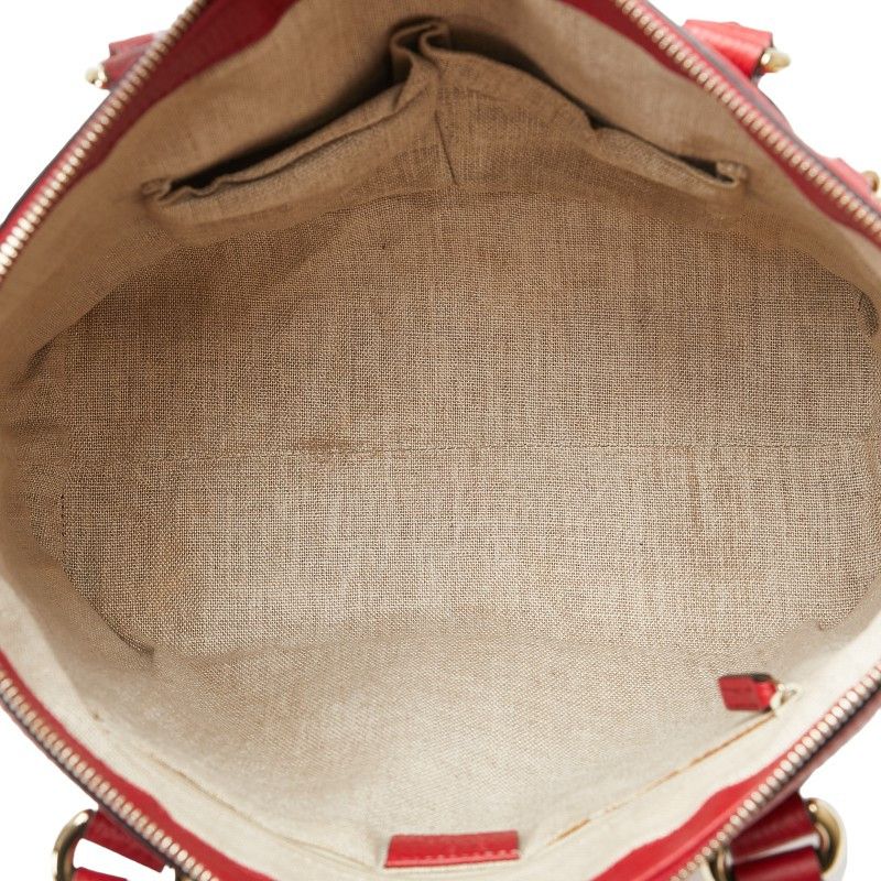 Gucci Gucci Gucci Leather Interlocking G Handbag 2WAY 449659 Red Leather Handbag 449659 in Very Good Condition Size ONE SIZE - 8 Thumbnail