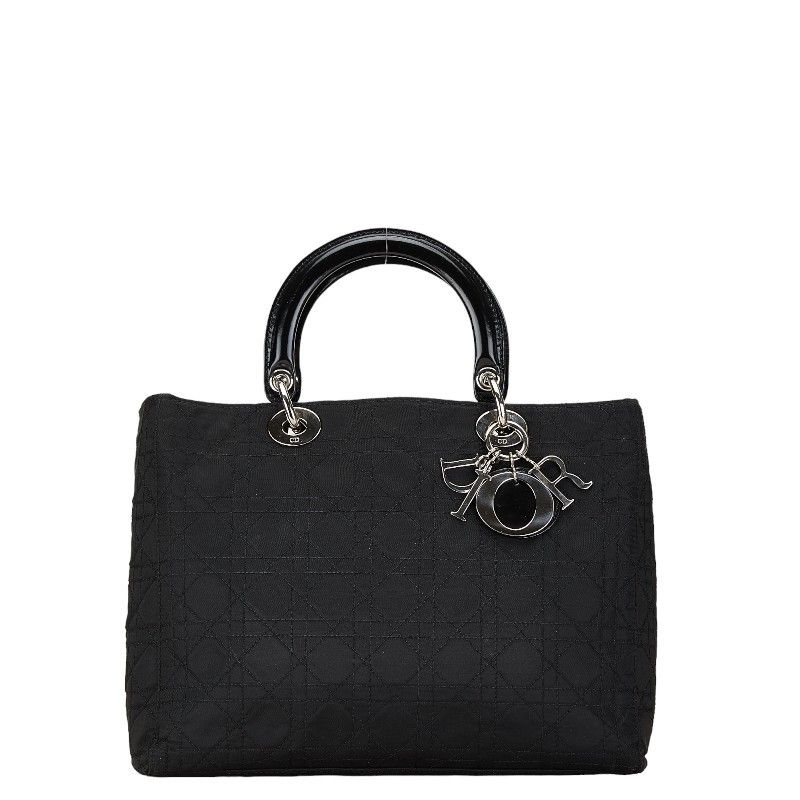 Dior Dior Dior Lady Dior Canvas Leather Handbag Canvas Handbag in Good Condition Size ONE SIZE - 2 Thumbnail