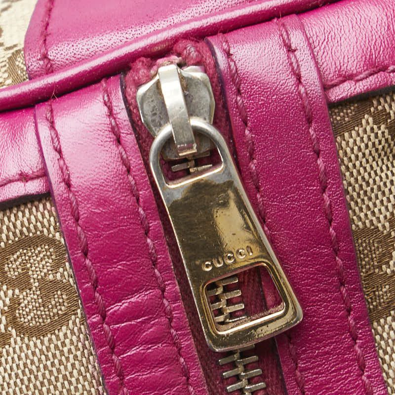 Gucci Gucci Gucci GG Canvas Mini Boston Handbag 247205 Beige Pink Canvas Handbag 247205 in Very Good Condition Size ONE SIZE - 11 Thumbnail