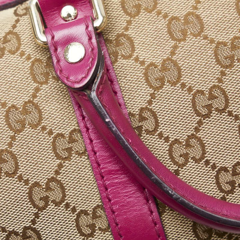 Gucci Gucci Gucci GG Canvas Mini Boston Handbag 247205 Beige Pink Canvas Handbag 247205 in Very Good Condition Size ONE SIZE - 7 Thumbnail