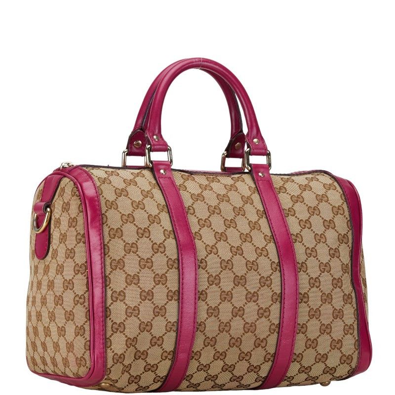 Gucci Gucci Gucci GG Canvas Mini Boston Handbag 247205 Beige Pink Canvas Handbag 247205 in Very Good Condition Size ONE SIZE - 2 Thumbnail