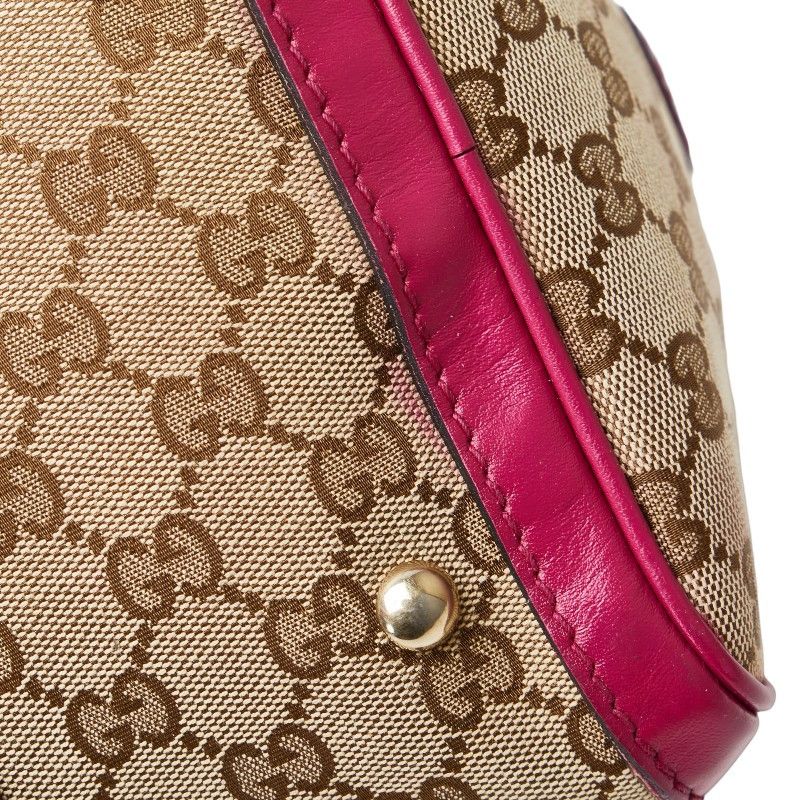 Gucci Gucci Gucci GG Canvas Mini Boston Handbag 247205 Beige Pink Canvas Handbag 247205 in Very Good Condition Size ONE SIZE - 5 Thumbnail