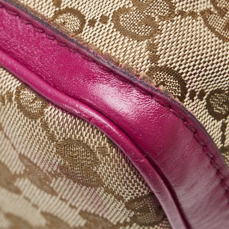 Gucci Gucci Gucci GG Canvas Mini Boston Handbag 247205 Beige Pink Canvas Handbag 247205 in Very Good Condition Size ONE SIZE - 6 Thumbnail