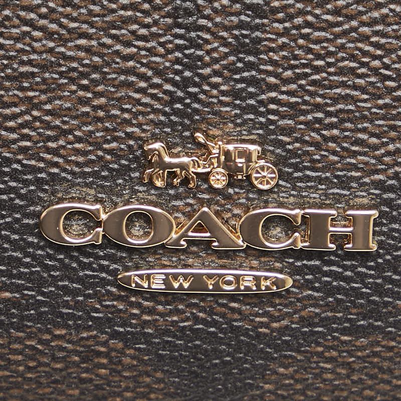 Coach Coach Coach Signature Double Zip Long Wallet C5576 Brown Black PVC Leather Canvas Long Wallet C5576 in Very Good Condition Size ONE SIZE - 8 Thumbnail