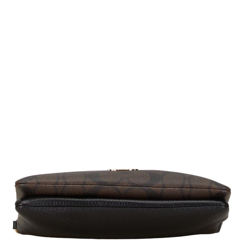 Coach Coach Coach Signature Double Zip Long Wallet C5576 Brown Black PVC Leather Canvas Long Wallet C5576 in Very Good Condition Size ONE SIZE - 4 Thumbnail