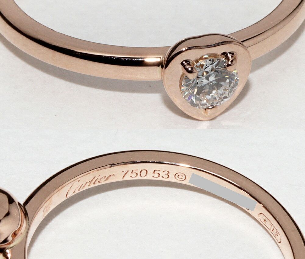 Cartier Cartier Cartier K18PG Diamond Heart Motif Ring B40880 Metal Ring B40880 in Great Condition Size ONE SIZE - 5 Thumbnail