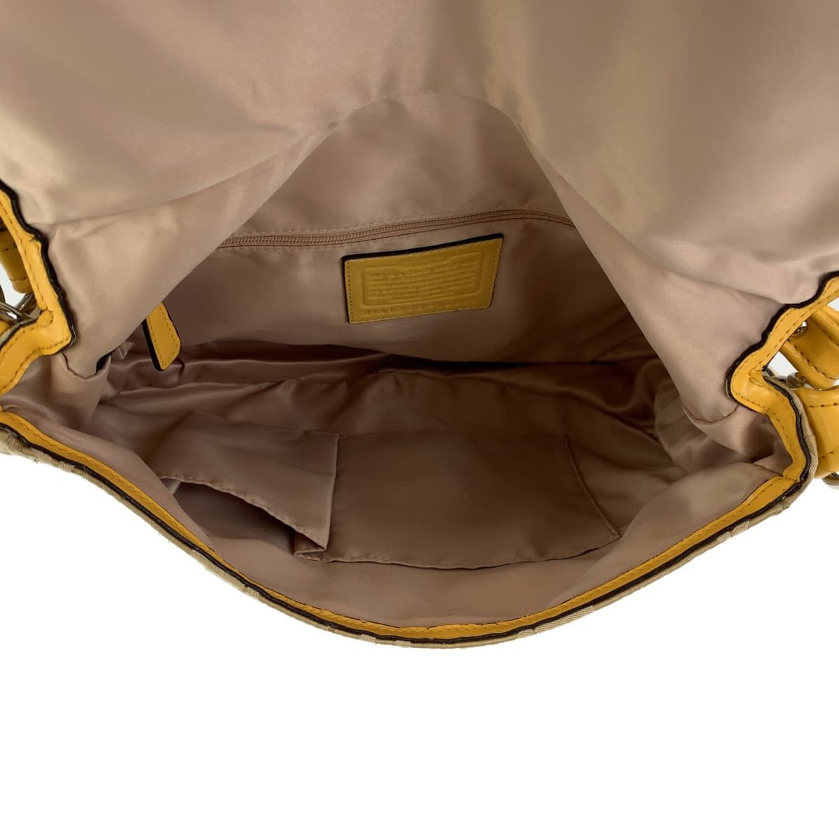 Coach Coach Coach Canvas Signature Brown Beige Yellow Shoulder Handbag Canvas Shoulder Bag in Good Condition Size ONE SIZE - 5 Thumbnail