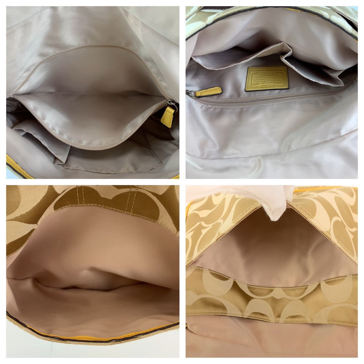 Coach Coach Coach Canvas Signature Brown Beige Yellow Shoulder Handbag Canvas Shoulder Bag in Good Condition Size ONE SIZE - 8 Thumbnail