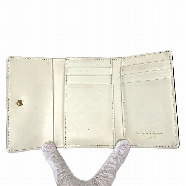 Other Other Samantha Thavasa Black White Trifold Wallet Canvas Short Wallet in Good Condition Size ONE SIZE - 2 Thumbnail