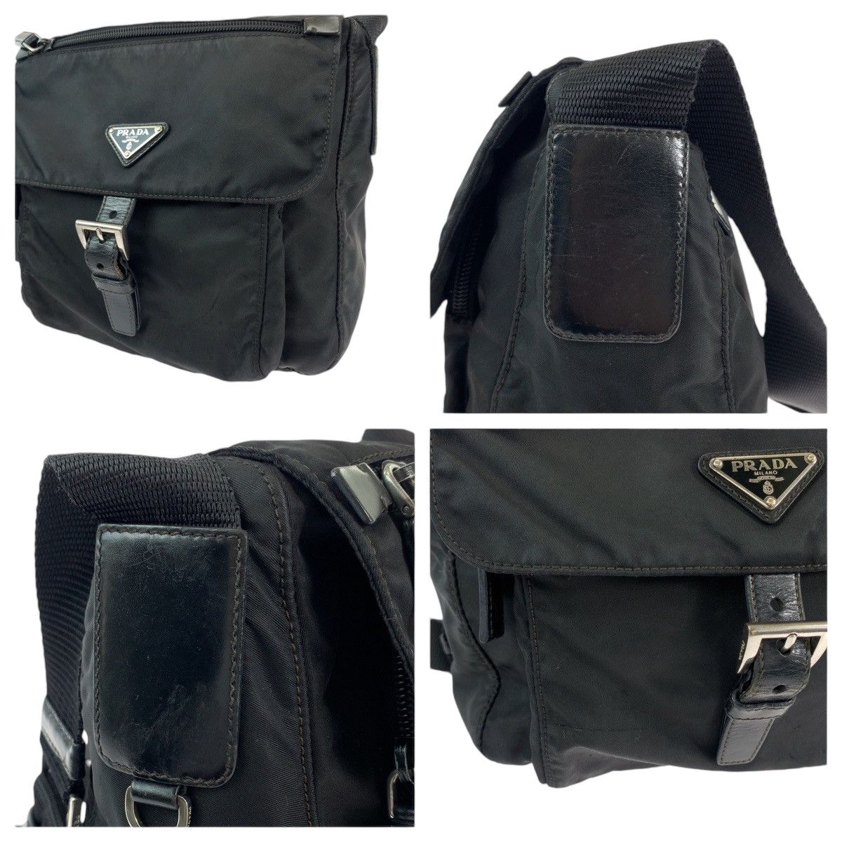 Prada Prada Prada Nylon Tessuto Logo Plate Shoulder Bag 1BD994 Canvas Crossbody Bag 1BD994 in Very Good Condition Size ONE SIZE - 5 Thumbnail