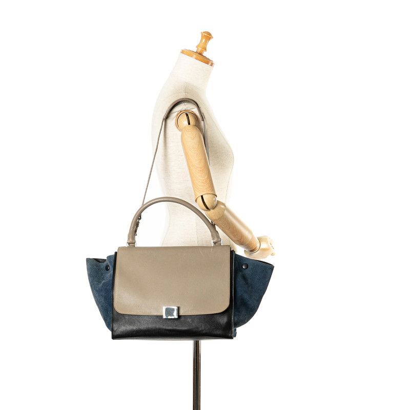 Celine Celine Celine Leather Suede Medium Handbag 2WAY Leather Handbag in Very Good Condition Size ONE SIZE - 14 Thumbnail