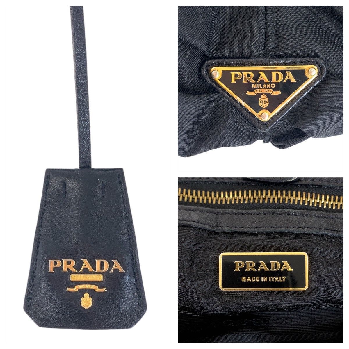 Prada Prada Prada Nylon Leather Tote Bag Canvas Tote Bag 408563 in Very Good Condition Size ONE SIZE - 10 Thumbnail