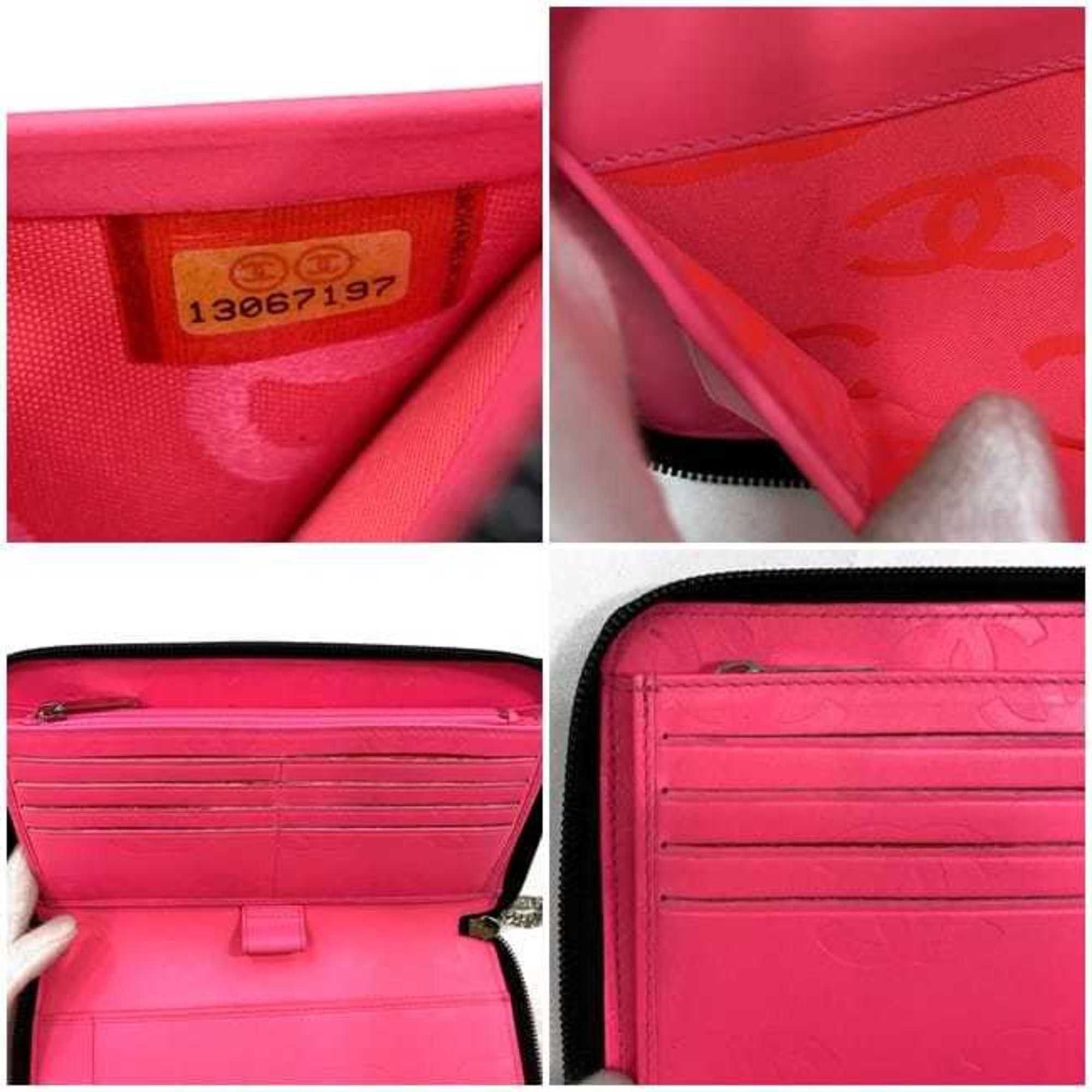 Chanel Chanel Round Long Wallet f-21275 Black White Cambon A26710 Organizer Lambskin 13 Series CHANEL Quilting and Coco Mark Size ONE SIZE - 9 Thumbnail