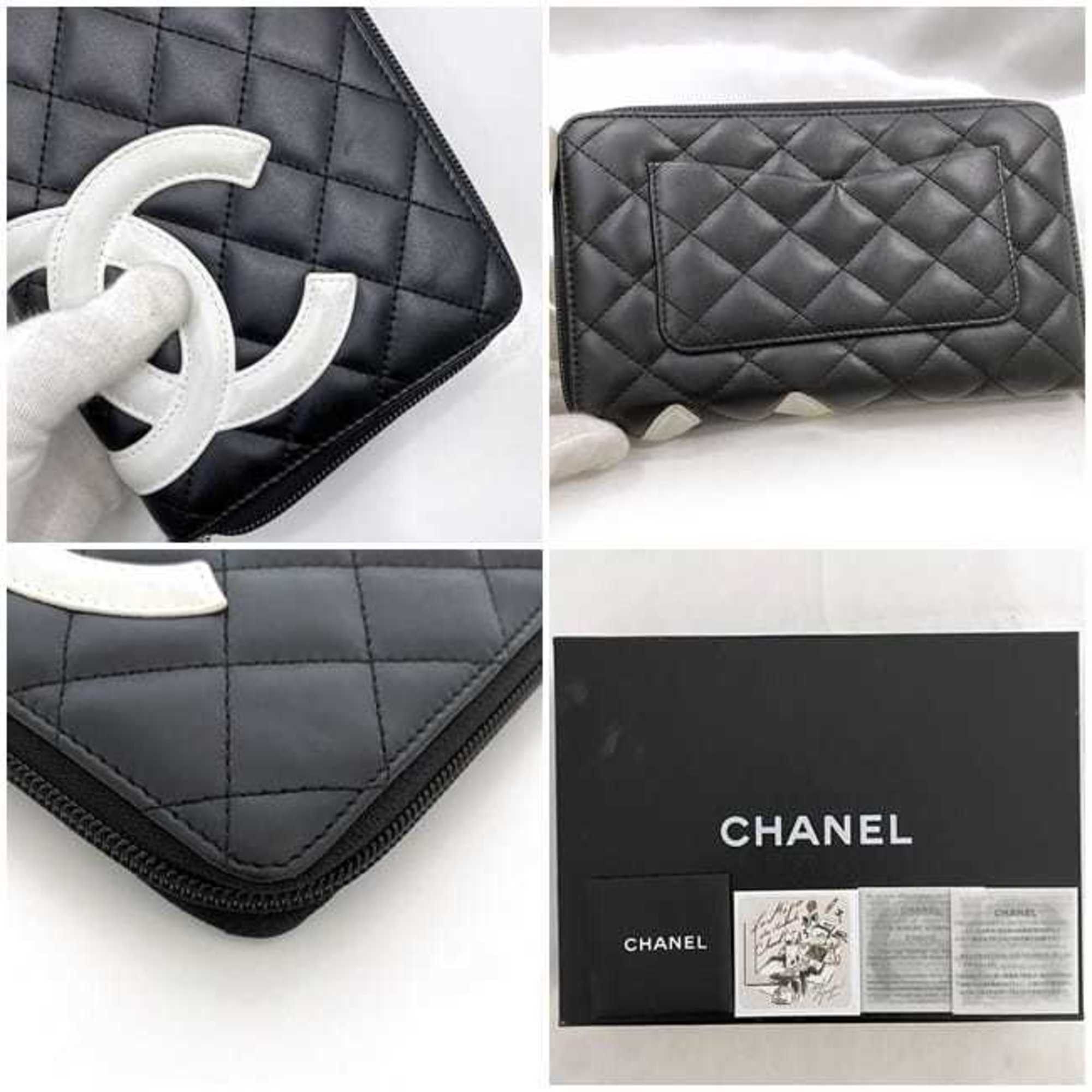 Chanel Chanel Round Long Wallet f-21275 Black White Cambon A26710 Organizer Lambskin 13 Series CHANEL Quilting and Coco Mark Size ONE SIZE - 11 Thumbnail