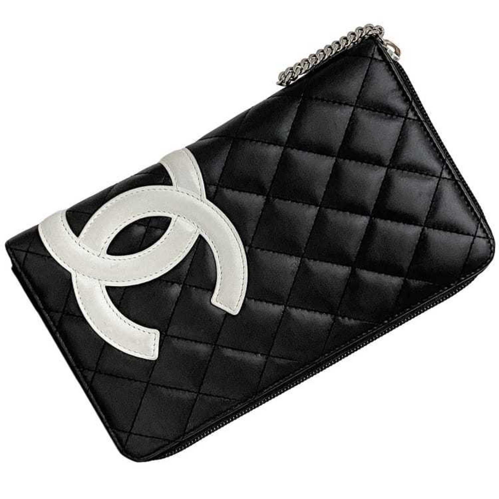Chanel Chanel Round Long Wallet f-21275 Black White Cambon A26710 Organizer Lambskin 13 Series CHANEL Quilting and Coco Mark Size ONE SIZE - 2 Thumbnail