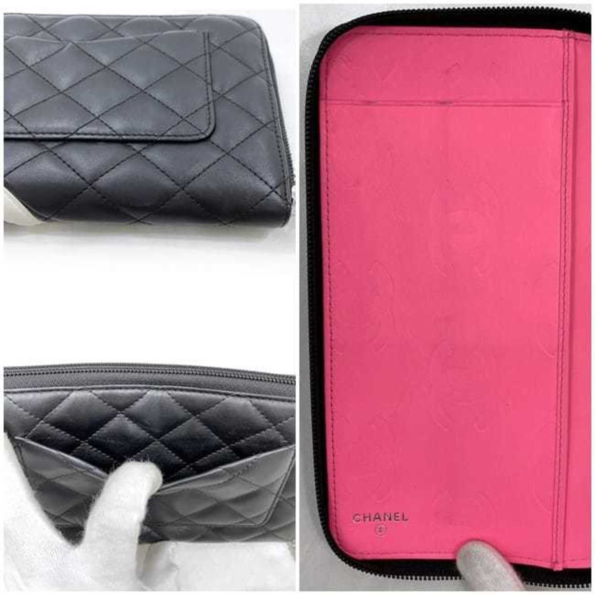 Chanel Chanel Round Long Wallet f-21275 Black White Cambon A26710 Organizer Lambskin 13 Series CHANEL Quilting and Coco Mark Size ONE SIZE - 10 Thumbnail