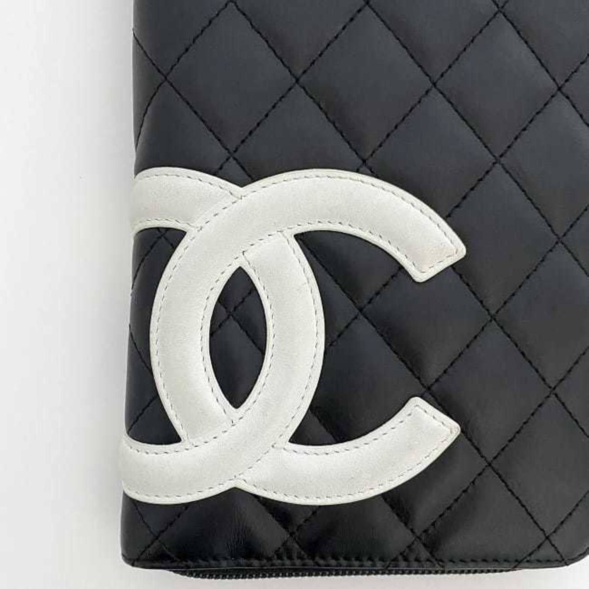 Chanel Chanel Round Long Wallet f-21275 Black White Cambon A26710 Organizer Lambskin 13 Series CHANEL Quilting and Coco Mark Size ONE SIZE - 6 Thumbnail