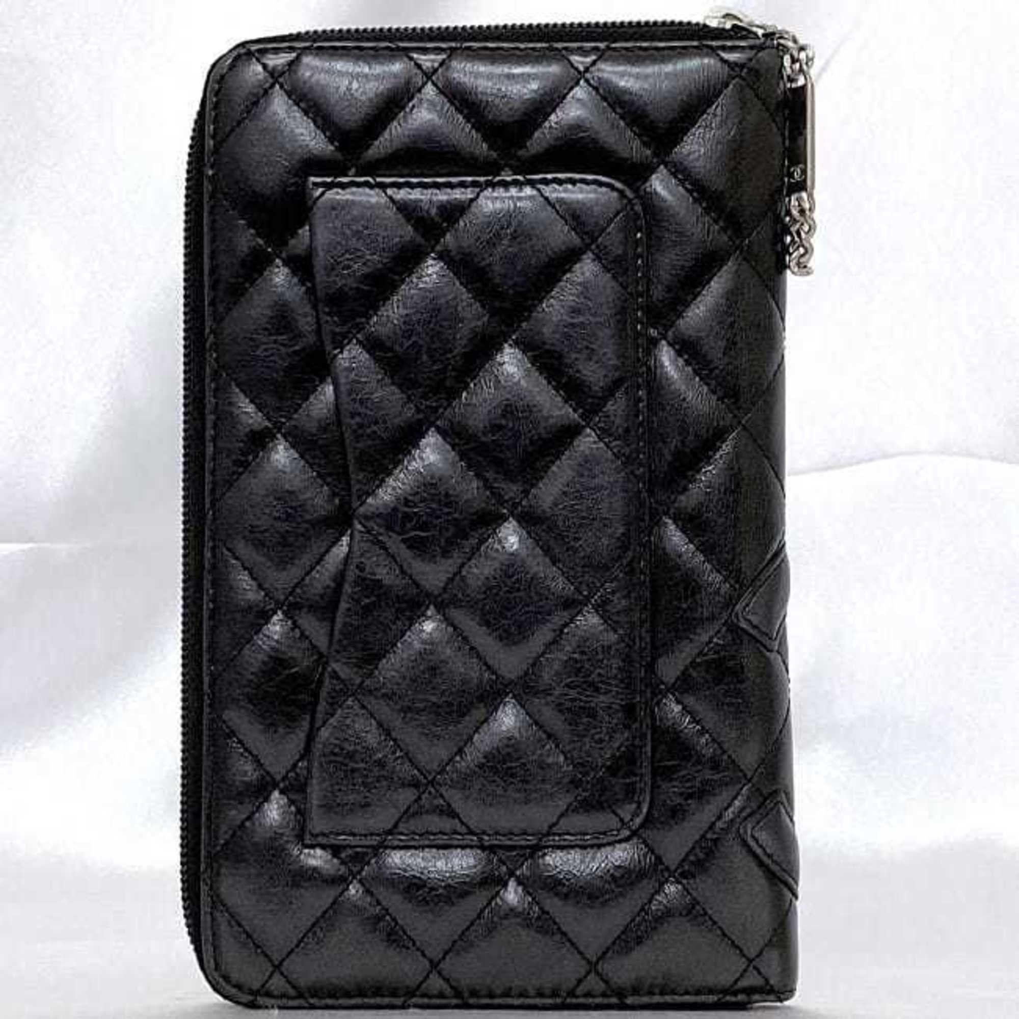 Chanel Chanel Round Long Wallet f-21277 Black Cambon A26710 Organizer Leather 1 CHANEL Processing Coco Mark Quilting Women Men's Items Size ONE SIZE - 4 Thumbnail