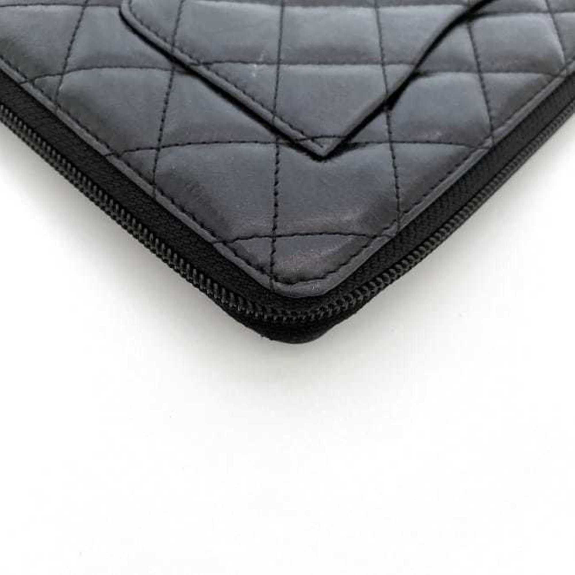 Chanel Chanel Round Long Wallet f-21277 Black Cambon A26710 Organizer Leather 1 CHANEL Processing Coco Mark Quilting Women Men's Items Size ONE SIZE - 5 Thumbnail