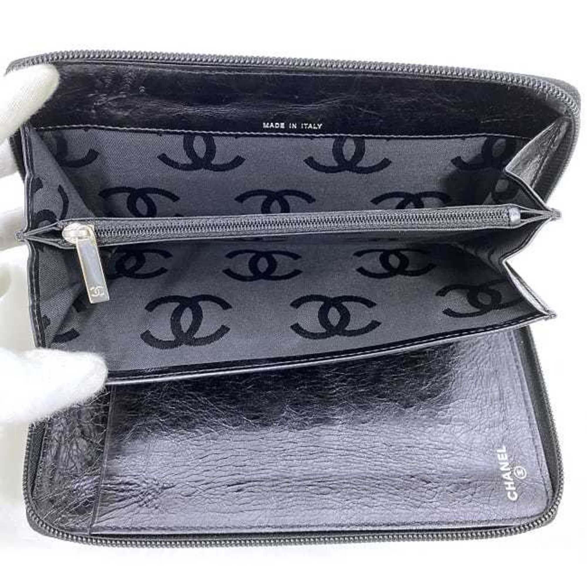 Chanel Chanel Round Long Wallet f-21277 Black Cambon A26710 Organizer Leather 1 CHANEL Processing Coco Mark Quilting Women Men's Items Size ONE SIZE - 7 Thumbnail