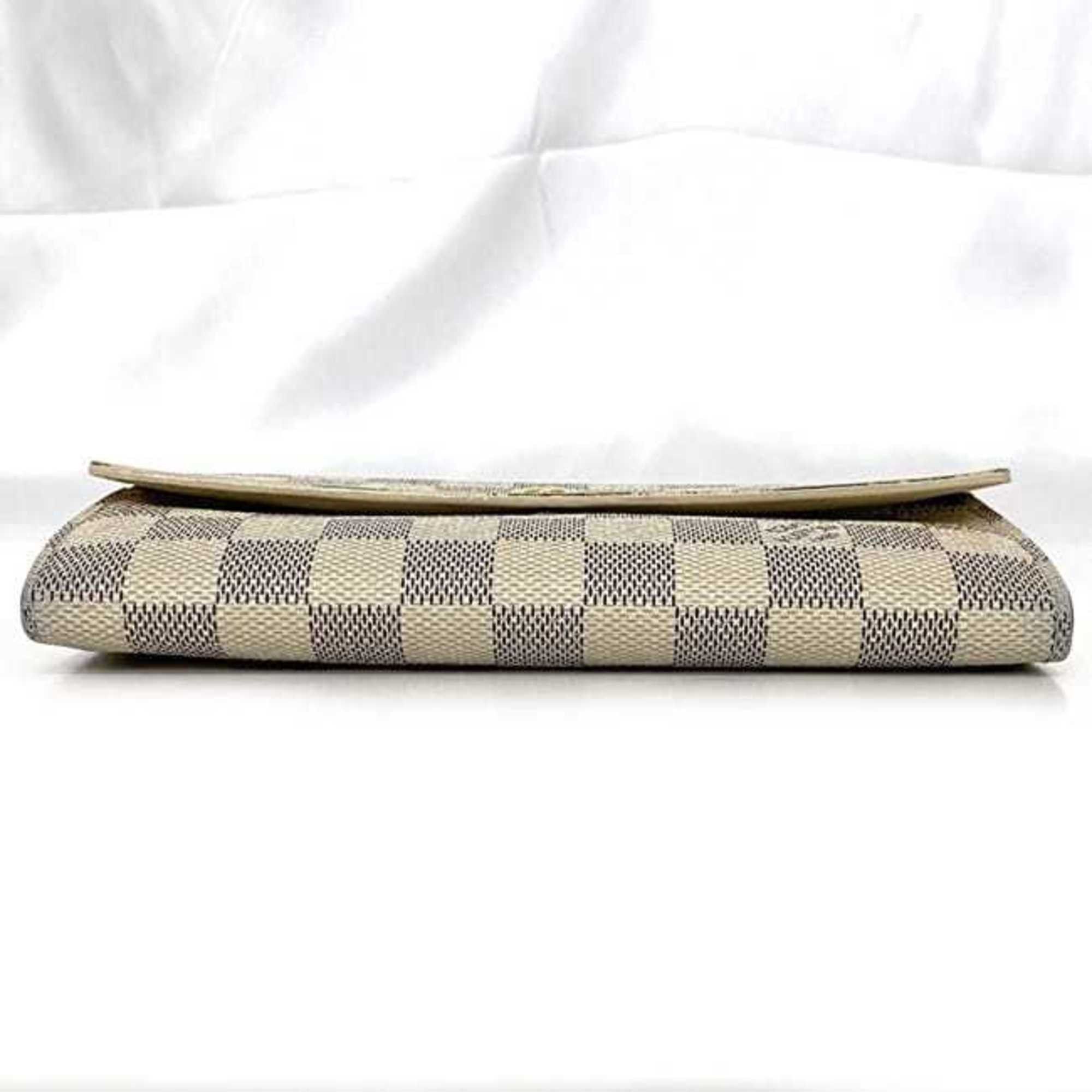 Louis Vuitton Louis Vuitton Bi-fold Long Wallet ec-21233 Gray White Damier Azur N61735 Canvas C098 LOUIS VUITTON Flap Size ONE SIZE - 4 Thumbnail