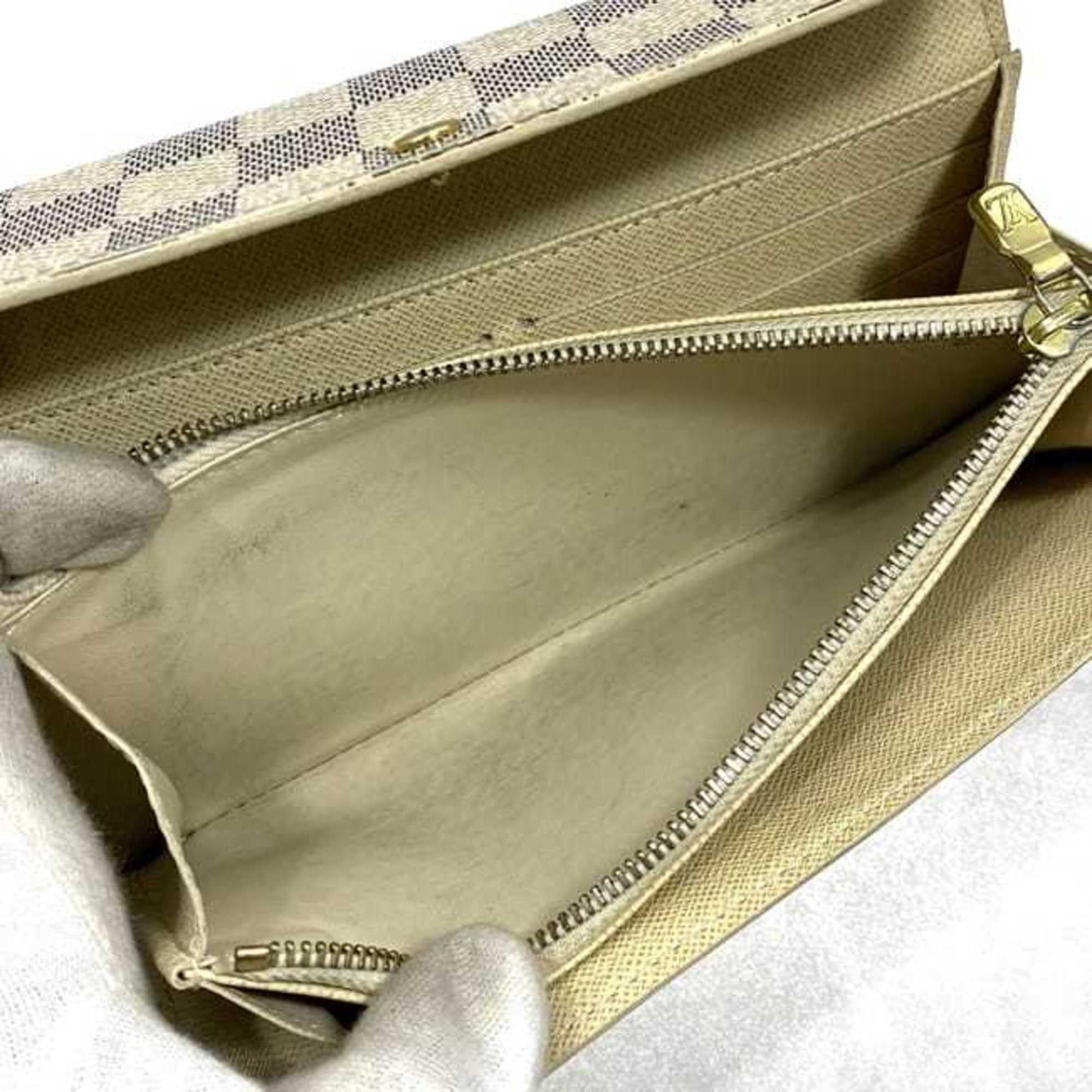 Louis Vuitton Louis Vuitton Bi-fold Long Wallet ec-21233 Gray White Damier Azur N61735 Canvas C098 LOUIS VUITTON Flap Size ONE SIZE - 7 Thumbnail